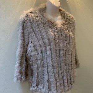 Heartloom Rex Rabbit Fur Beige Cardigan/Jacket - size small but roomy